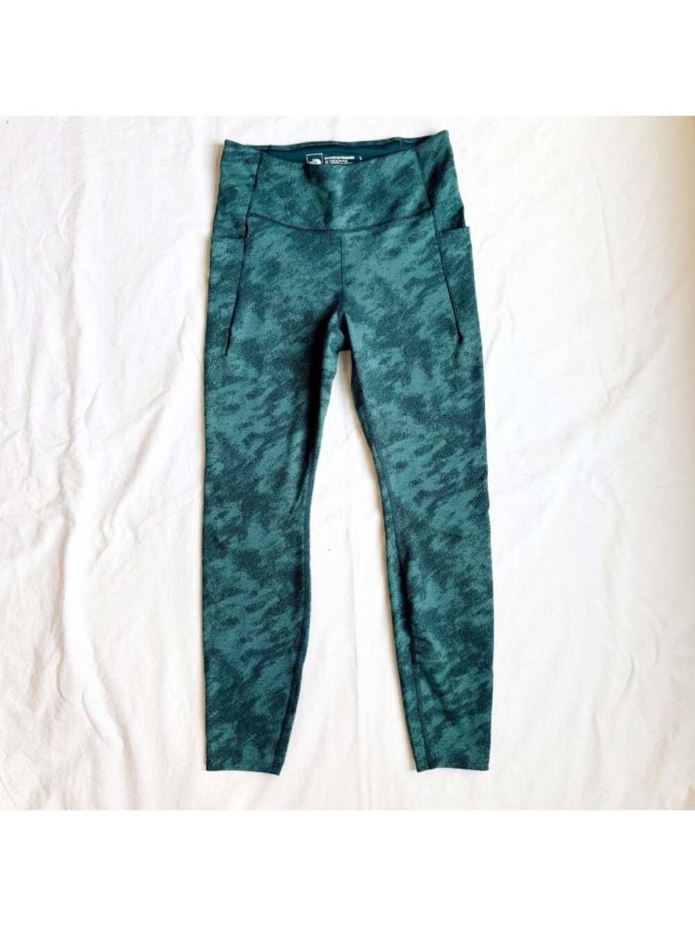 North Face Sunset Pass Jacquard Tights Pockets Compression UPF 40+ Womens Large